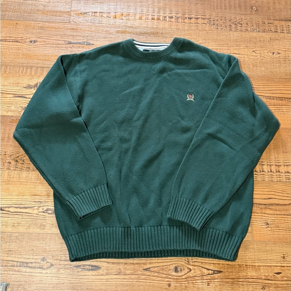 Vintage Tommy Hilfiger Men's Green Sweater